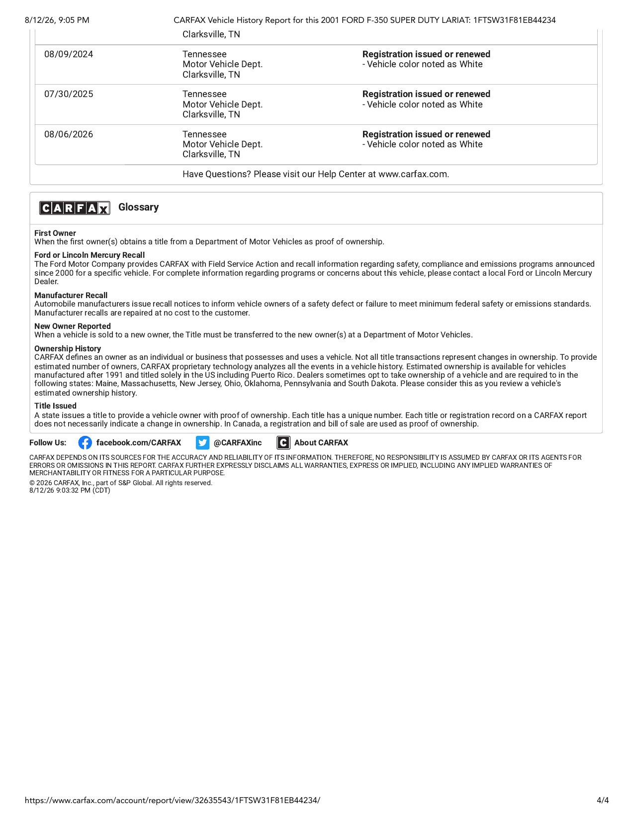 CARFAX report page 4